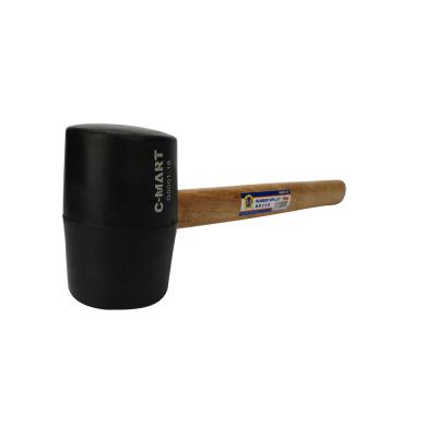 China Mallet Rubber Hammer Wooden Handle Mallet Hammer 16 oz Rubber Hammer for sale