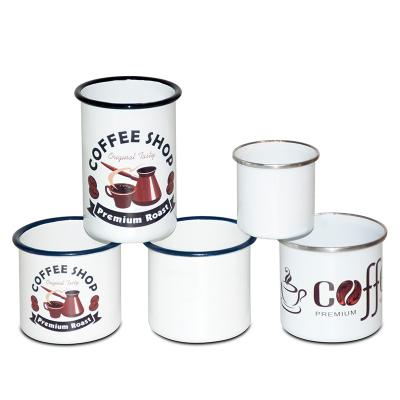 China Factory Wholesale Sublimation White Viable Vacuum Ceramic Coffee Mugs For Custom Sublimation Enamel Mug for sale