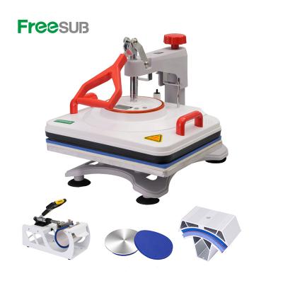 China Garment Shops Freesub 5 in 1 Combo Flatbed T-Shirt Printing Heat Press Machine P8200-5 for sale