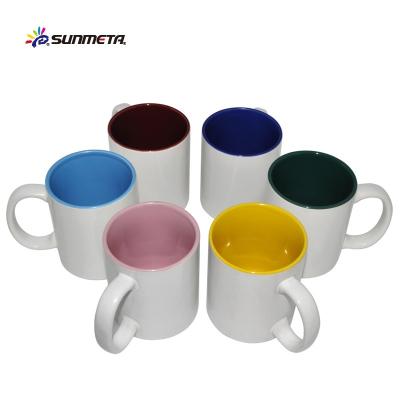 China Sunmeta A Grade Viable High Quality 11oz Color Sublimation Mug Inner Ceramic Mug for sale