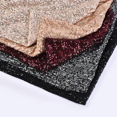 China Other Latest Design Colorful Shiny Polyester Vertical 3mm Sequin Embroidery Lace Fabric For Dress for sale