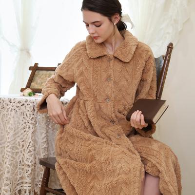 China QUICK DRY Warm Women's Winter Robe Soft Flannel Home Sleepwear Pajamas For Women for sale