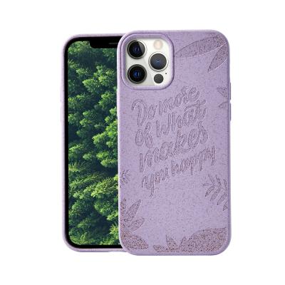 China Anti-fall for iPhone 12 Laser Recycled Wheat Biodegradable Materi Eco-Friendly Cell Phone Cases Cell Phone Cases for sale