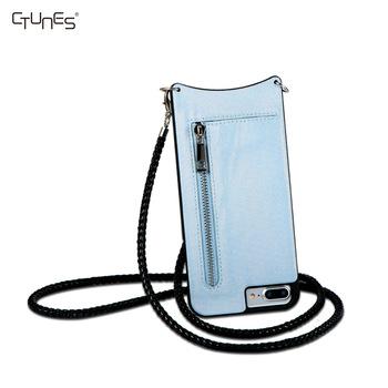 China 100% Hot Selling Mirrors Eco-friendly Phone Case CTUNES Flip Leather Crossbody Phone Case With Chain Strap For iPhone SE2 for sale