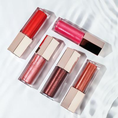 China Wholesale Cosmetic Custom Material Nude Clear Logo Waterproof Lipgloss Lip Gloss Vendors Shinny Shimmer Lip Gloss Private Label for sale