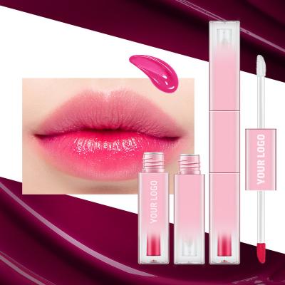 China Non-stick soft mist lip cup moisturizer mirror lip oil lasting waterproof double head milk two-in-one non-stick cup lip gloss for sale