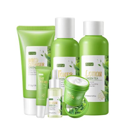 China Wholesale Pure Natural Skin Care Products Green Tea Full Set Anti Aging Series Moisturizing Moisturizing Full Set Anti Acne Skin Care Products for sale