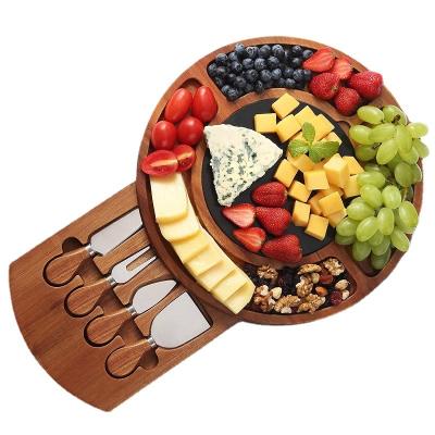 China Wholesale Viable Cheese and Charcuterie Knife Set Cutting Board Board Set and Cheese Serving Platter Cheese Board Set for sale