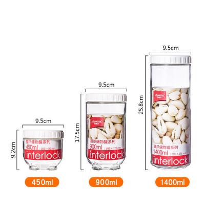 China TOMONI New Design Kitchen Food Grade Multi Layer Heatable Candy Food Stackable Glass Storage Jar Set for sale