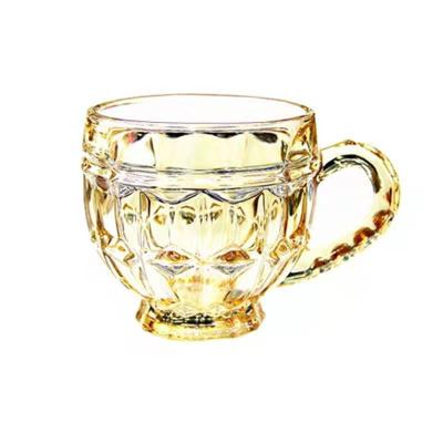 China Amber Mug Colorful Heat Resistant Glass Cup Handle Mug Reusable Eco-Friendly Clear Viable Sustainable Travel for sale