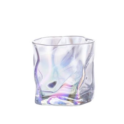 China TOMONI 8.45oz Unique Design Whiskey Whiskey Glass Mug Lead Free GLASS With Gold Rim for sale