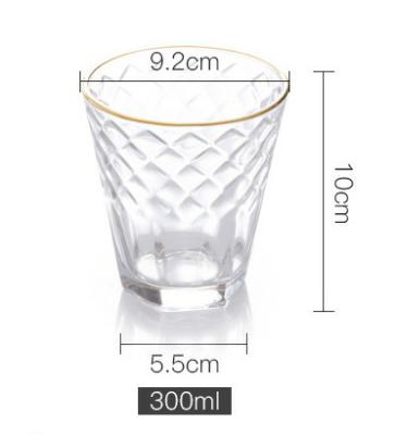 China TOMONI CLASSIC Wholesale Lead Free Glass Quality Colored Beer Glasses Whiskey Cup Wine Glass Cup With Gold Rim for sale