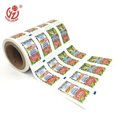 China PET/White PE Plastic Packaging Moisture Proof Flexible Packaging Laminated Roll Film For Tomato Sauce/Honey/Vinegar for sale