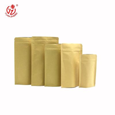 China Recyclable Laminated Aluminum Foil Packaging Backing Zip Lock Up Kraft Paper Food Bags for sale