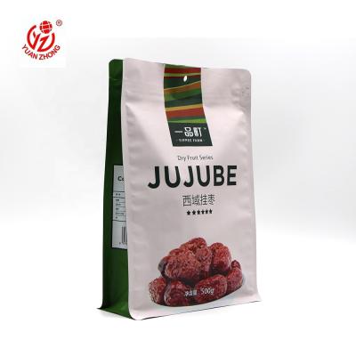 China Moisture Proof Color Printing Stand Up Food Packaging Flat Bottom Bag With Zipper for sale