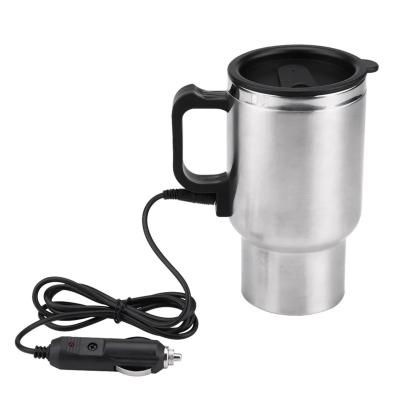 China Confirmed 12V Electric Heater Cup Stainless Steel Insulation Car Cup Heat Pursuit Electric Heating Cup for sale