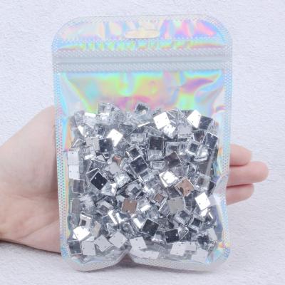 China New Style Flatback Sew On Crystal Clear Rhinestone Acrylic Square Shape Flatback Sew On Buttons For Garment Fashion Rhinestone Acrylic Gem for sale