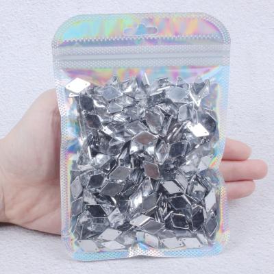 China Factory Direct Sale Acrylic Flatback Sew on Crystal Clear Rhombus Shape Rhinestones Flatback DIY Clothing Decorations Acrylic Gem Beads for sale