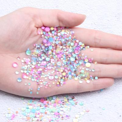 China Bags Garment Nail Art Shose New Aurora Candy Colors Crystal Rhinestones ss6 14400pcs Flatback Mermaid Nail Beads Round Glue On Strass DIY 3D Stones Nail Art for sale