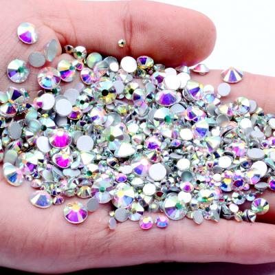 China Hot Sale Bling Bling SS10-SS30 Non HotFix 3D Rhinestones Flat Back Nail Art Decoration DIY Glass Manicure Crystal Stones Flat Back Nail for sale