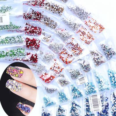 China Flatback Professionals ss3-ss10 Crystal Rhinestones Nail Supplies For Art Round Glass Stones DIY Accessories Bags Garment Nail Shose Hot Sale Non Hotfix for sale