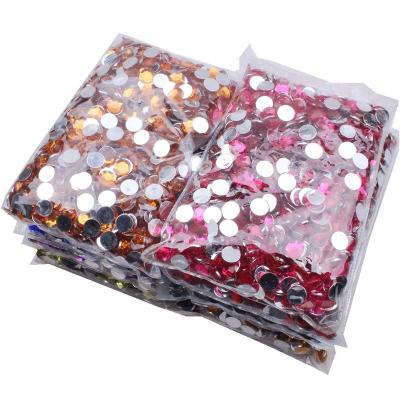 China New Style 12mm 1000pcs Flatback Flatback Facets Many Colors Stick On Acrylic Rhinestones For Necklace Sets Nail Stones Rhinestone Patches for sale