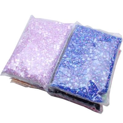 China Wholesale 6mm Flatback 10000pcs Flatback Faceted Many Colors Stick On Acrylic Rhinestones For Necklace Sets Nail Stones Rhinestone Patches for sale