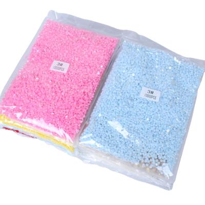 China Flatback New Style 10000pcs 3mm ab colors Glue On Resin Bead Half Round Flatback For Clothes Dresses DIY Crafts Scrapbook Decoration for sale