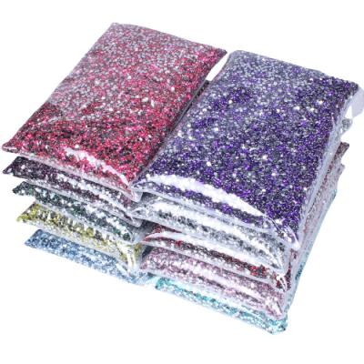 China Hot Sale Flatback Normal Colors 3mm 100000pcs Flatback Many Colors Choose Round Glue On Diamonds Rhinestones Resin Nails Art Decorations for sale