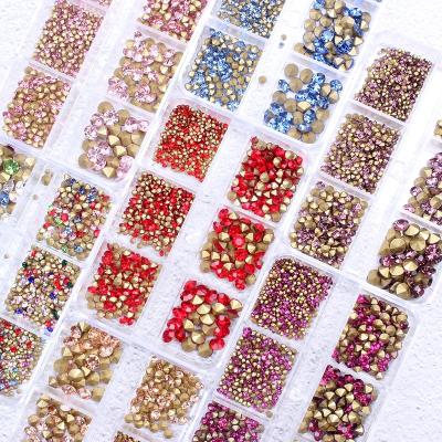 China Bags Garment Nail Art Shose New Style Shiny Glass Rhinestones Many Colors ss4-ss20 1000pcs Pointback Stones Rhinestone Bead DIY Loose Nail Art Decorations for sale