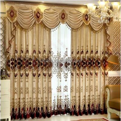 China Factory Supply Luxury Chenille Fabric Curtain Weave Blackout Blackout Technology Polyester In Windows Outstanding Hydrangea Silk Curtains for sale