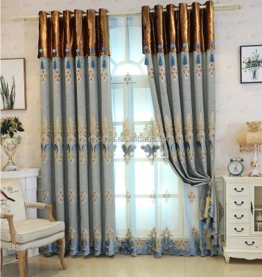 China Luxury New Hot Sale Blackout Design Living Room Customized Turkish Embroidered Window Curtains Without Curtain Gauze for sale