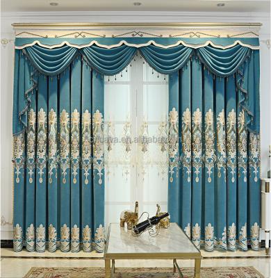 China Blackout Equipment High Quality Soft Elegant Professional Design Embroidered Chenille Jacquard Fabric Living Room Curtain for sale