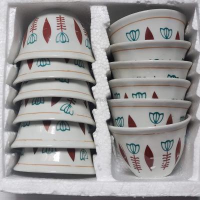 China Full Set of 12 Set Traditional Ethiopian Ceramic Handcrafted Ethiopian Eritrean Cini Coffee Cup Set Viable Bunna for sale