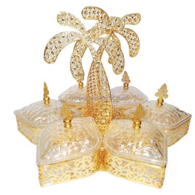 China New Arrival Top Quality Sustainable Gold Plated Crystal Metal Candy Box for sale