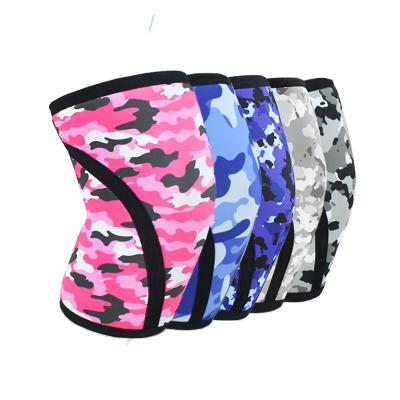 China Colorful Elasticity Breathable Weightlifting Knee Brace Neoprene Knee Support for sale