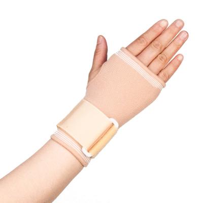 China Adult beige wrist sleeve with adjustable strap for added support compression for sale