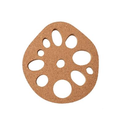 China 100% Natural in Lotus Root Shape Cork Coaster Water Proof Heat Resistance Cup Running Protection for sale