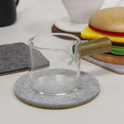 China Size Viable Custom Shape Around Gray Table Mats Non Slip Thermal Insulation Cork Cup Coasters for Home Office for sale