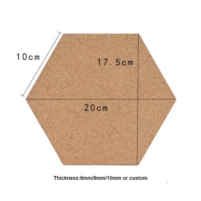 China Viable Wholesale Wooden Aroma Heat Resistance Customized Wooden Nordic Wooden Cork Pads Hexagon Natural White Drink for sale