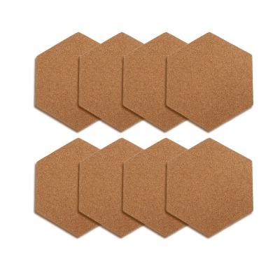 China Wholesale Custom Viable Logo Heat Resistance Hexagon Shape White Hex Cork Pad for sale