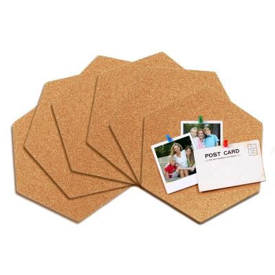 China Self Adhesive Hex Cork Blanks Pad Mat Hexagonal Viable Proof Waterproof Wooden Aroma Oil for sale