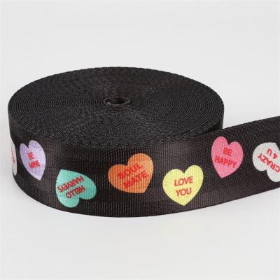 China Durable Car Polyester Seat Belt Viable Patterned Safety Webbing Tape Custom 50Mm Printed Seat Belt Webbing for sale