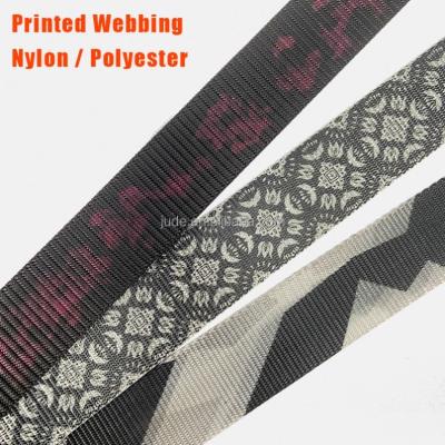 China Durable Custom Printed Nylon Polyester Webbing Belt 38Mm 1.5 In. thick for leisure belt color fashion style multi pattern for sale