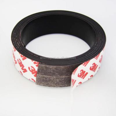 China Industrial Magnet Rubber Magnetic Strip Flexible Magnet With Adhesive Tape for sale