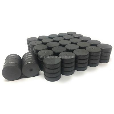 China Industrial Round Ferrite Disc Magnet Ceramic Fridge Magnets Strong Flat Round Black Magnets for sale