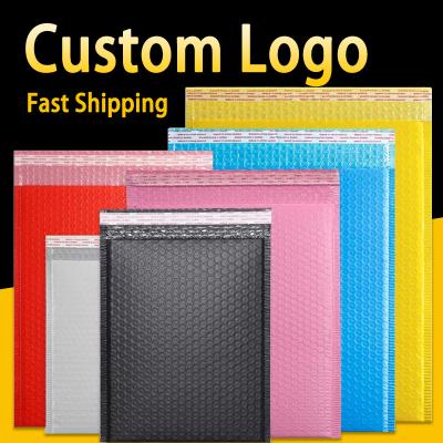 China Matte Bubble Padded Envelope Waterproof Black Polymailer Bags Custom Bubble Mailers For Mailing Packaging for sale