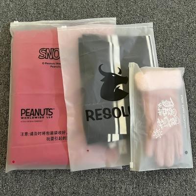 China Recyclable custom logo printed matte frosted ziplock bags eva pe ziplock packaging bags for clothing t-shirt swimwear garment bag for sale