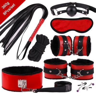 China Bondage Fun Wholesale 8PCS Body Bed Restraints Individual Sexy Leather Bondage BDSM Set Sex Toys For Couples BDSM Bondage Fetish Kit for sale