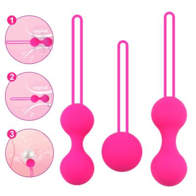 China Waterproof Soft Vaginal Ball Sex Training Contraction Silicone Kegel Ball Toy For Woman Bladder Leakage Vaginal Contraction Training Ball Vaginal for sale